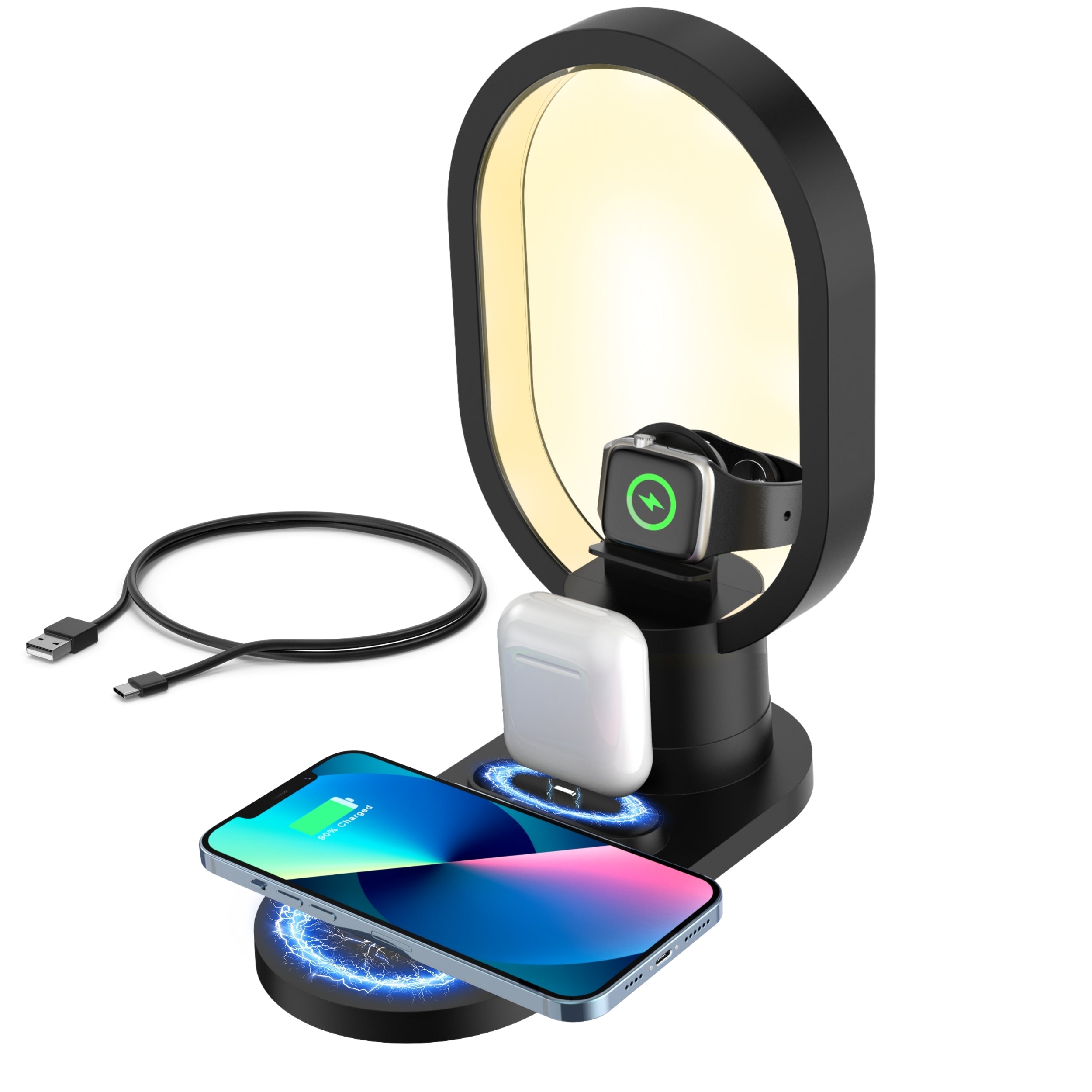 Iphone How To Charge Airpods On Wireless Charger 3-in-1 Wireless