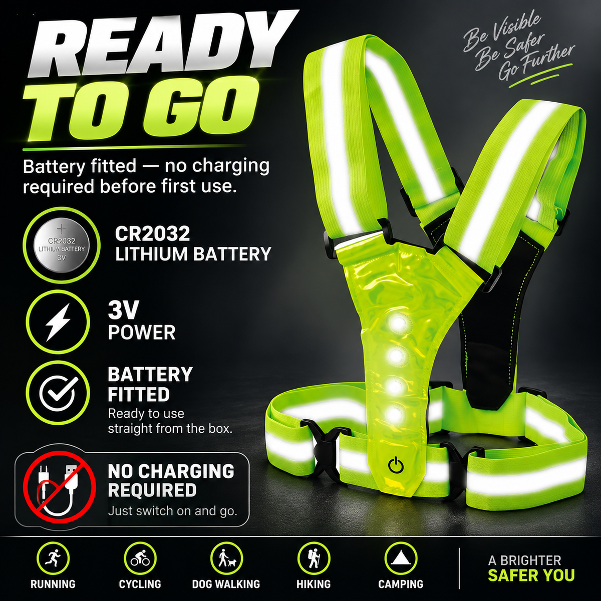 LED Strap 'n' Secure Hi Vis Lumivest - DSL