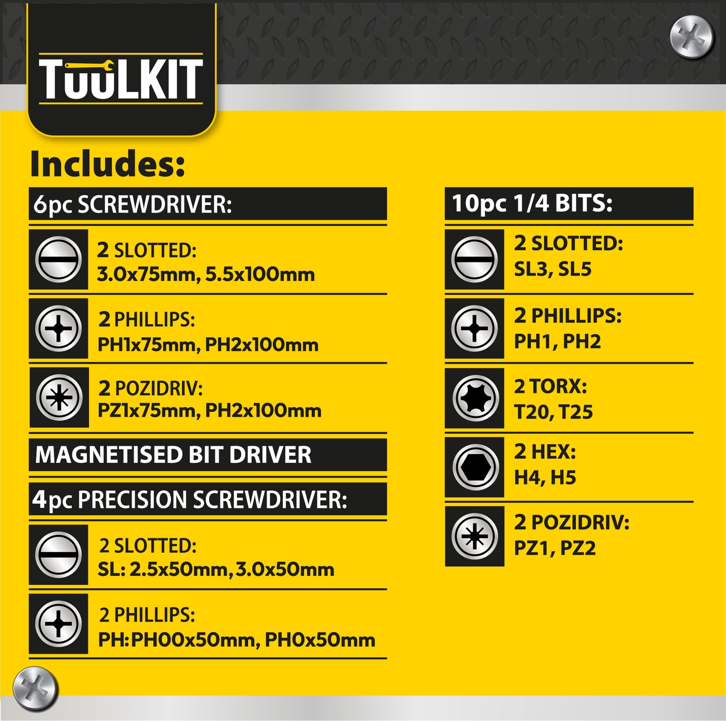 21 Piece Screwdriver Set | Magnetic Screwdrivers with Stand - DSL