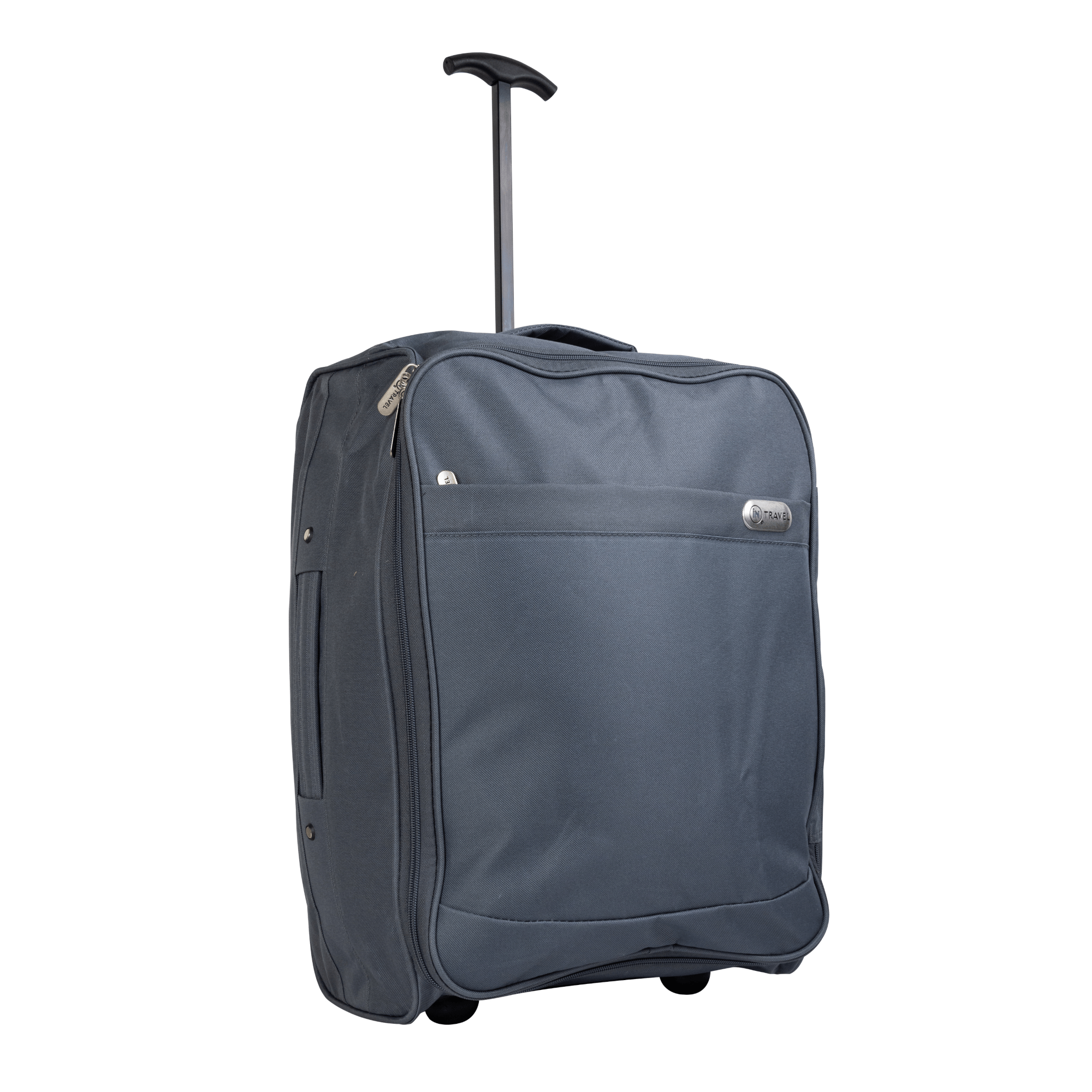 Cabin Bag Trolley with Extendable Handle on Wheels Grey iN Travel