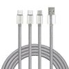 IN TECH Multi-USB Charging Kit | 3-in-1 USB Cable + Charge & Sync Cable + 12/24V Dual USB Car Adapter | Fast Charging Travel Set for iPhone, iPad & Android Devices - DSL