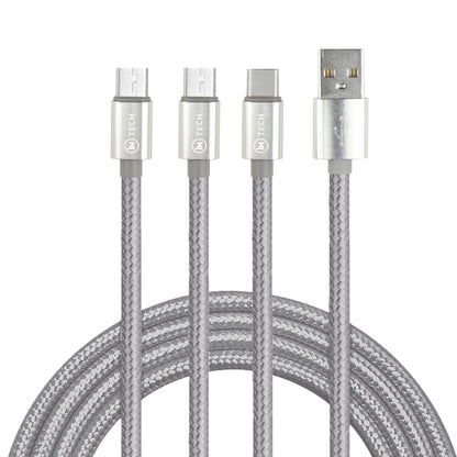 IN TECH Multi-USB Charging Kit | 3-in-1 USB Cable + Charge & Sync Cable + 12/24V Dual USB Car Adapter | Fast Charging Travel Set for iPhone, iPad & Android Devices - DSL