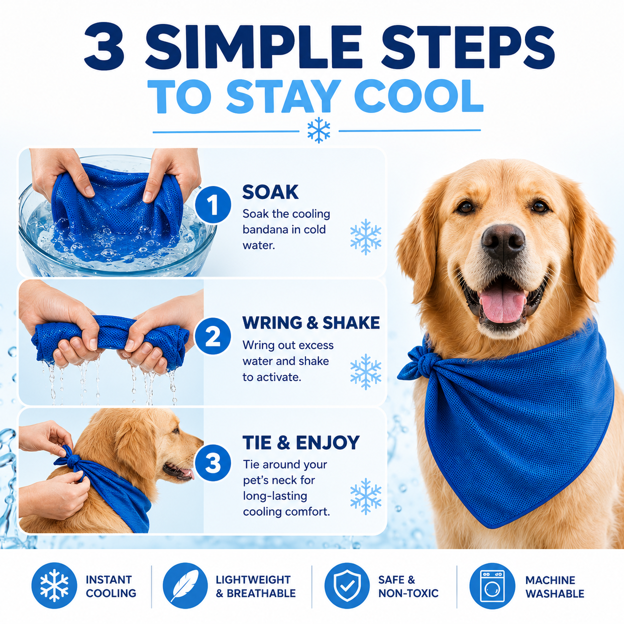 PawPride Dog Cooling Bandana - Lightweight Bandana for Dogs and Cats, Dog Cooling Collar for Summer Comfort