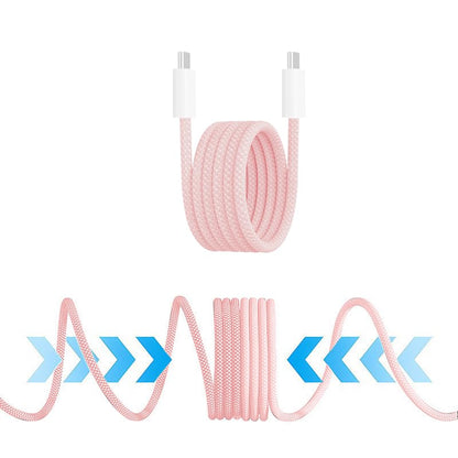 iN USB-C to USB-C Charger Cable 3.3ft – Magnetic, 60W Fast-Charging, Nylon Braided for iPhone 16 15 Pro Max Plus iPad Pro/Air MacBook Samsung S24 S23 S22 S21 Pixel 7 6 Switch PS5 - DSL