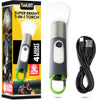 TUULKIT 7-in-1 Super Bright Torch with 4 Light Modes | USB Type-C Rechargeable Flashlight with Carabiner Clip | Ideal for Hiking, Night Walks, Camping, and Outdoor Activities - DSL