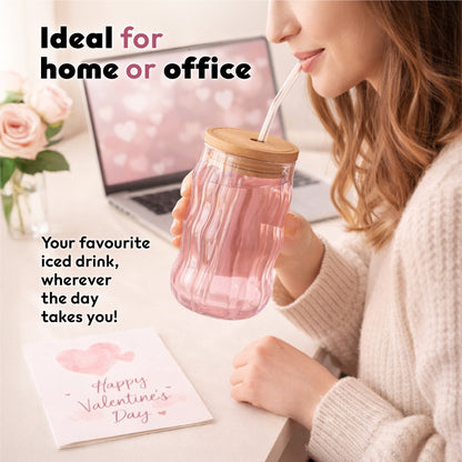 Wavy Iced Coffee Glass - Aesthetic Cold Brew Cup for Coffee Lovers - DSL