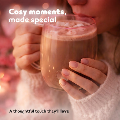 Glass Cup with 3D Heart – Clear Glass Mug Romantic Valentine’s Day Gift for Her & Him - DSL