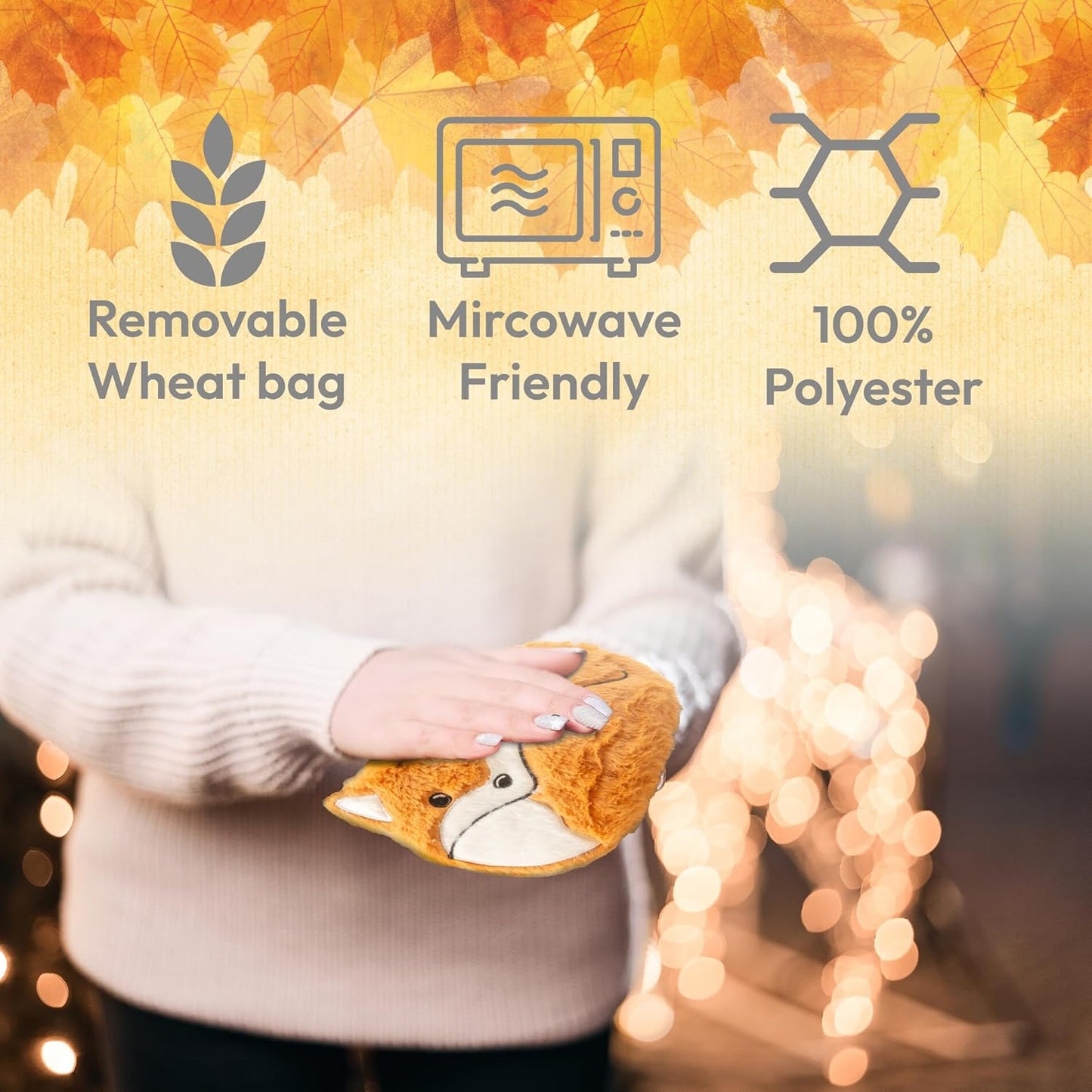 Microwavable Plush Wheat & Lavender Heat Pack | Heating Pads | Heatable (Fox) - DSL