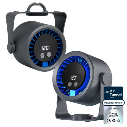 iN Rechargeable Desk Fan with Digital Display, Multiple Speed Adjustable, 360° Rotatable Quiet, Type-C Charging Portable Cooling Fan