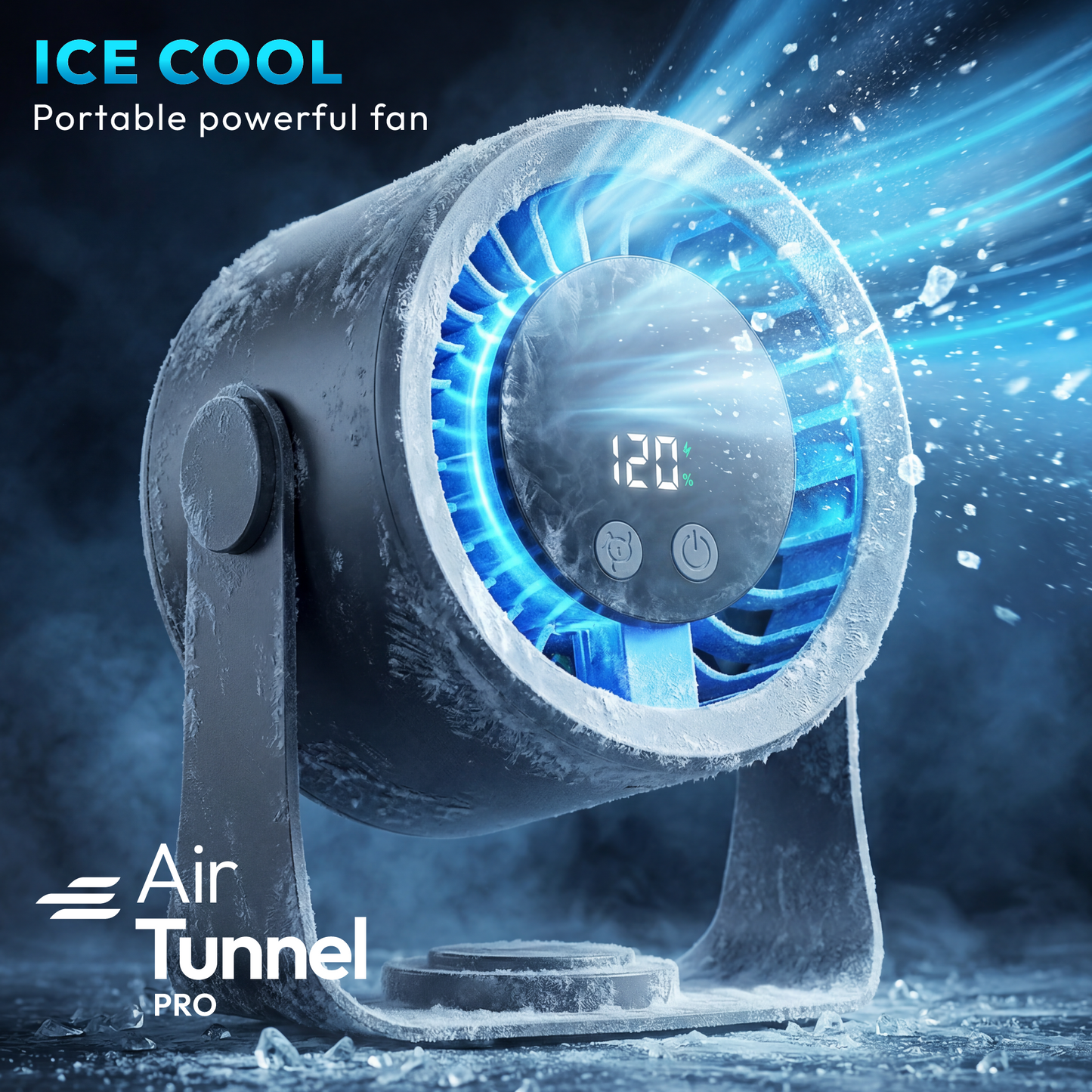 iN Rechargeable Desk Fan with Digital Display, Multiple Speed Adjustable, 360° Rotatable Quiet, Type-C Charging Portable Cooling Fan