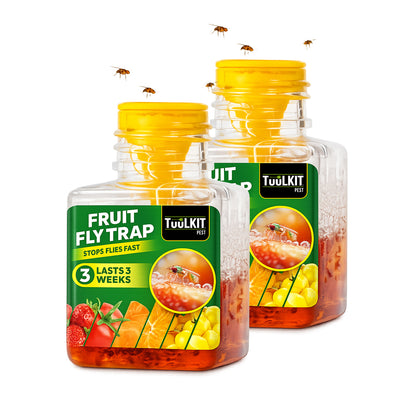 TuuLKIT Fruit Fly Trap, Ready to Use, Non-Toxic, 2 Pack