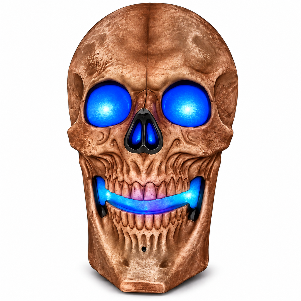 iN Halloween Spooky LED Skull - Colour Changing LED Lights - Spooky Sounds - Motion Detection - Halloween Decoration Size 19 x 8 x 30 cm
