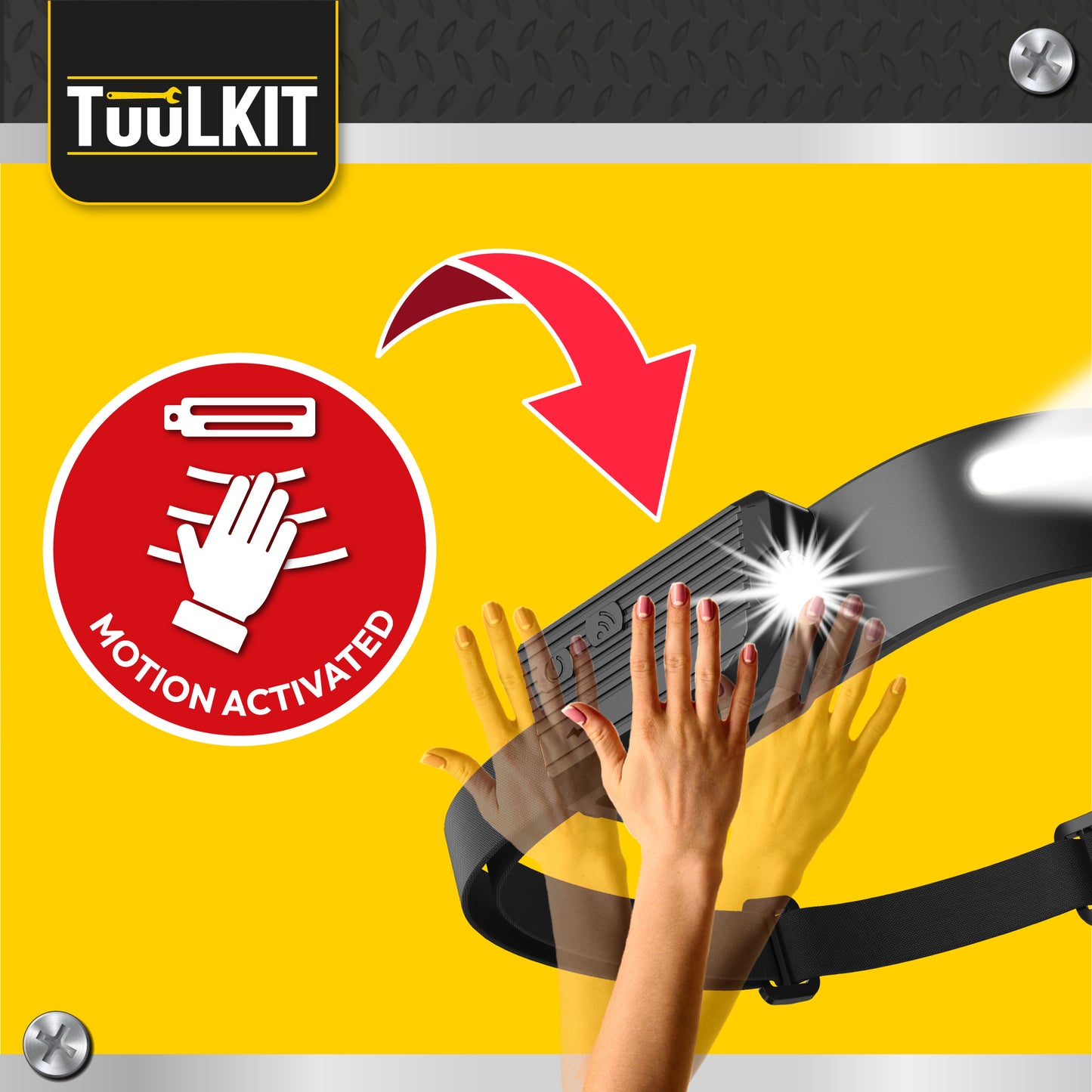 Head Torch | Headlamp | Motion Sensor Headtorch | Lightweight Headtorch - DSL