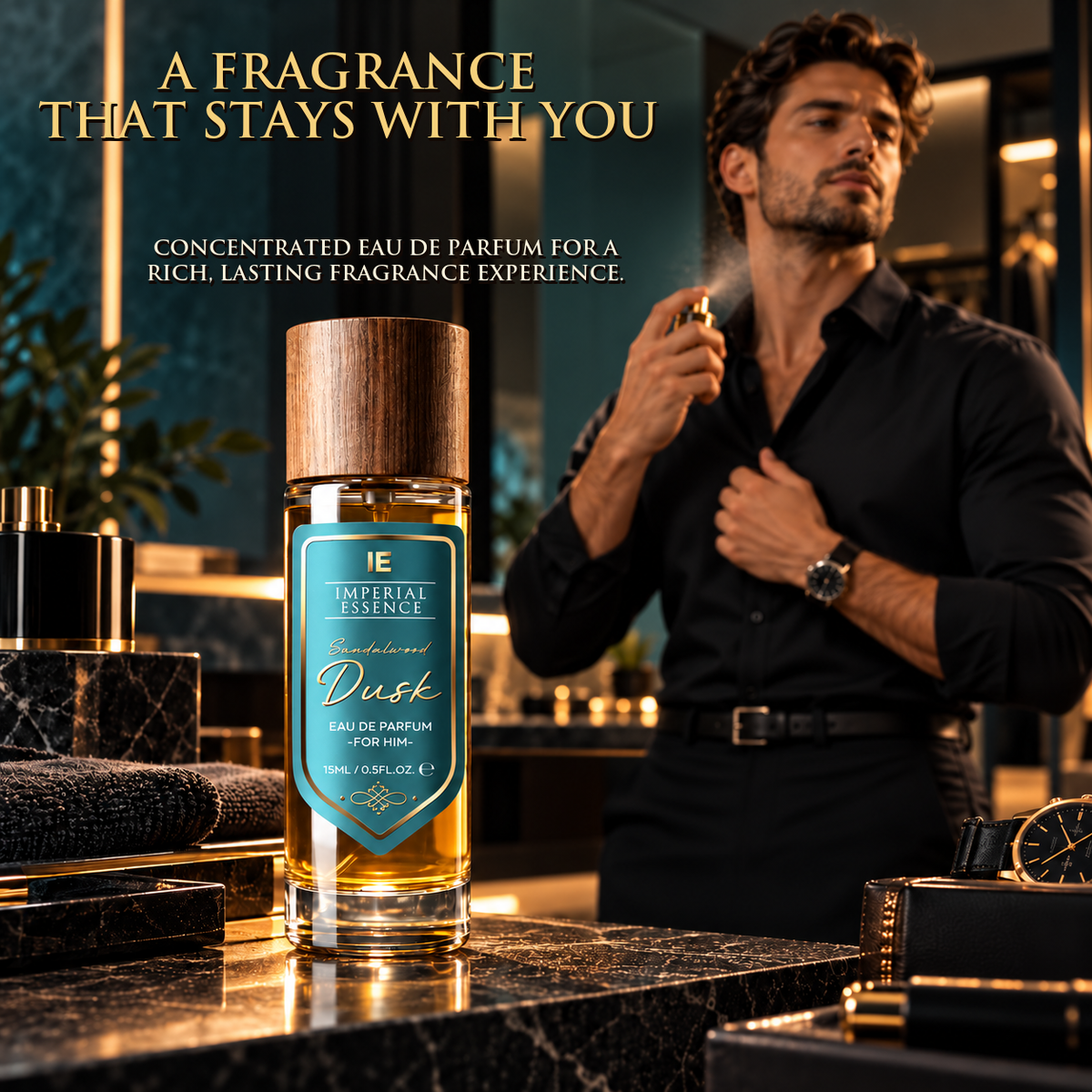 Travel Perfume 15ml – Long Lasting Eau de Parfum Fragrance Spray, Pocket-Sized Mini Perfume for Men