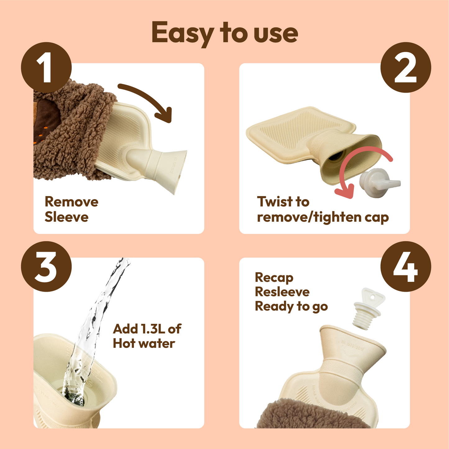 Hot Water Bottle with Soft Cover