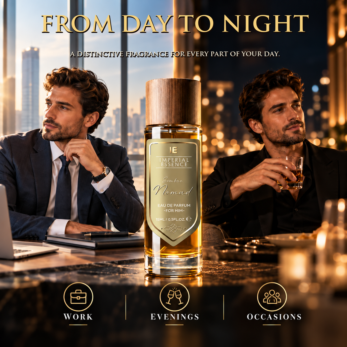 Travel Perfume 15ml – Long Lasting Eau de Parfum Fragrance Spray, Pocket-Sized Mini Perfume for Men