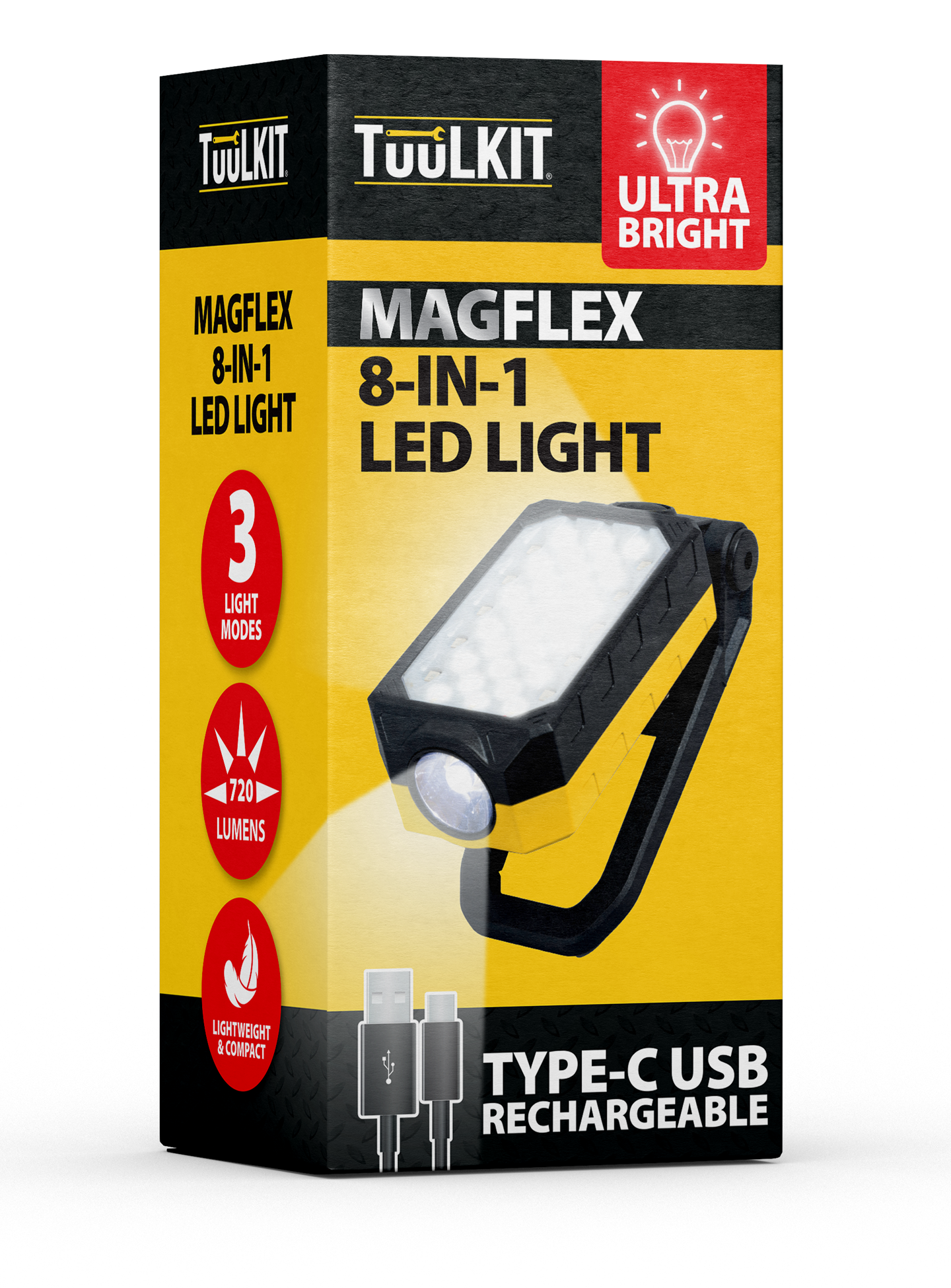 TuuLKIT 8-in-1 Ultra Bright LED Work Light - Type-C USB Rechargeable
