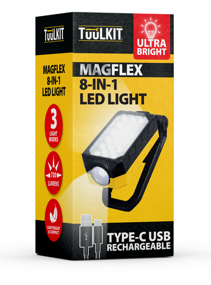 TuuLKIT 8-in-1 Ultra Bright LED Work Light - Type-C USB Rechargeable
