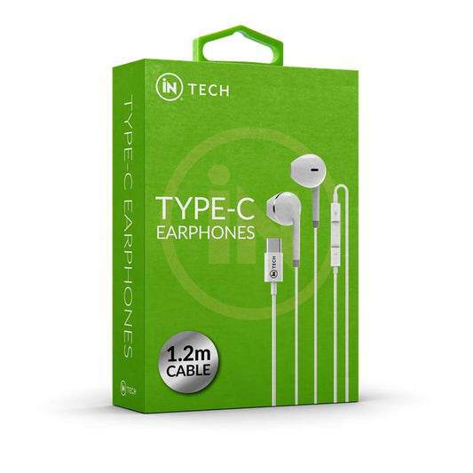USB Type-C Earphones with Mic & Playback Controls – 1.2m Cable, Noise Reduction