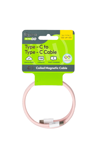 iN USB-C to USB-C Charger Cable 3.3ft – Magnetic, 60W Fast-Charging, Nylon Braided
