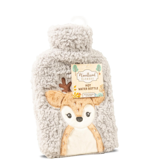 Hot Water Bottle with Soft Cover - Grey