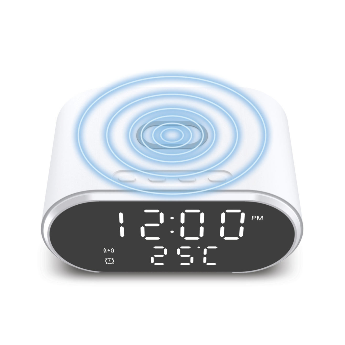 2-in-1 Digital Wireless Charging Alarm Clock | 15W Fast Qi Charger