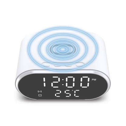 2-in-1 Digital Wireless Charging Alarm Clock | 15W Fast Qi Charger