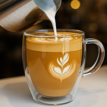 iN Insulated Glass Mug 350ml – Double Wall Borosilicate Glass Coffee Cup for Hot & Cold Drinks, Lightweight Heat Resistant Glassware for Latte, Tea, Cappuccino, Iced Coffee, Mocktails & Desserts - DSL