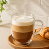 iN Insulated Glass Mug 350ml – Double Wall Borosilicate Glass Coffee Cup for Hot & Cold Drinks, Lightweight Heat Resistant Glassware for Latte, Tea, Cappuccino, Iced Coffee, Mocktails & Desserts - DSL