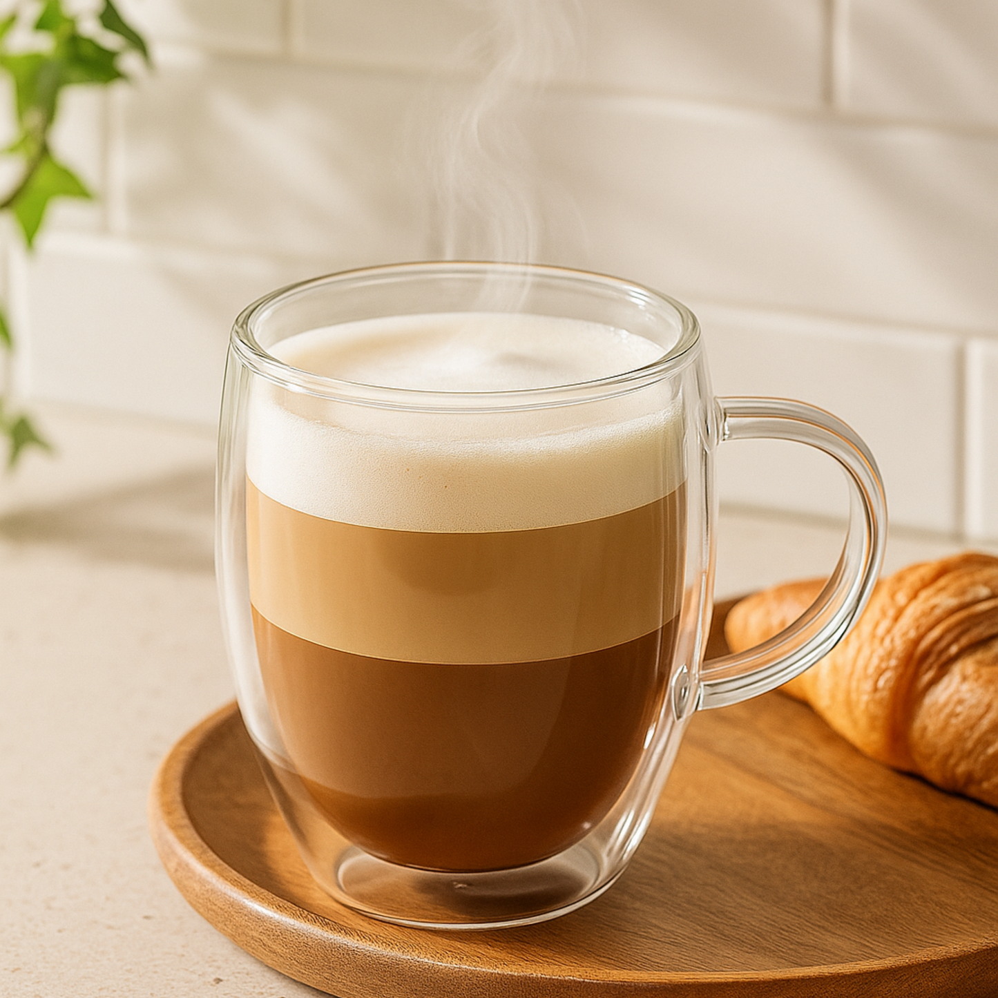 iN Insulated Glass Mug 350ml – Double Wall Borosilicate Glass Coffee Cup for Hot & Cold Drinks, Lightweight Heat Resistant Glassware for Latte, Tea, Cappuccino, Iced Coffee, Mocktails & Desserts - DSL