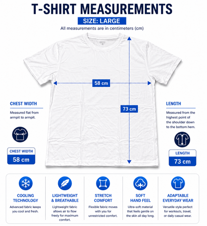 iN Cooling T-Shirts for Men Breathable Short Sleeve Summer T-Shirt, Stretch Fit, Moisture - Wicking