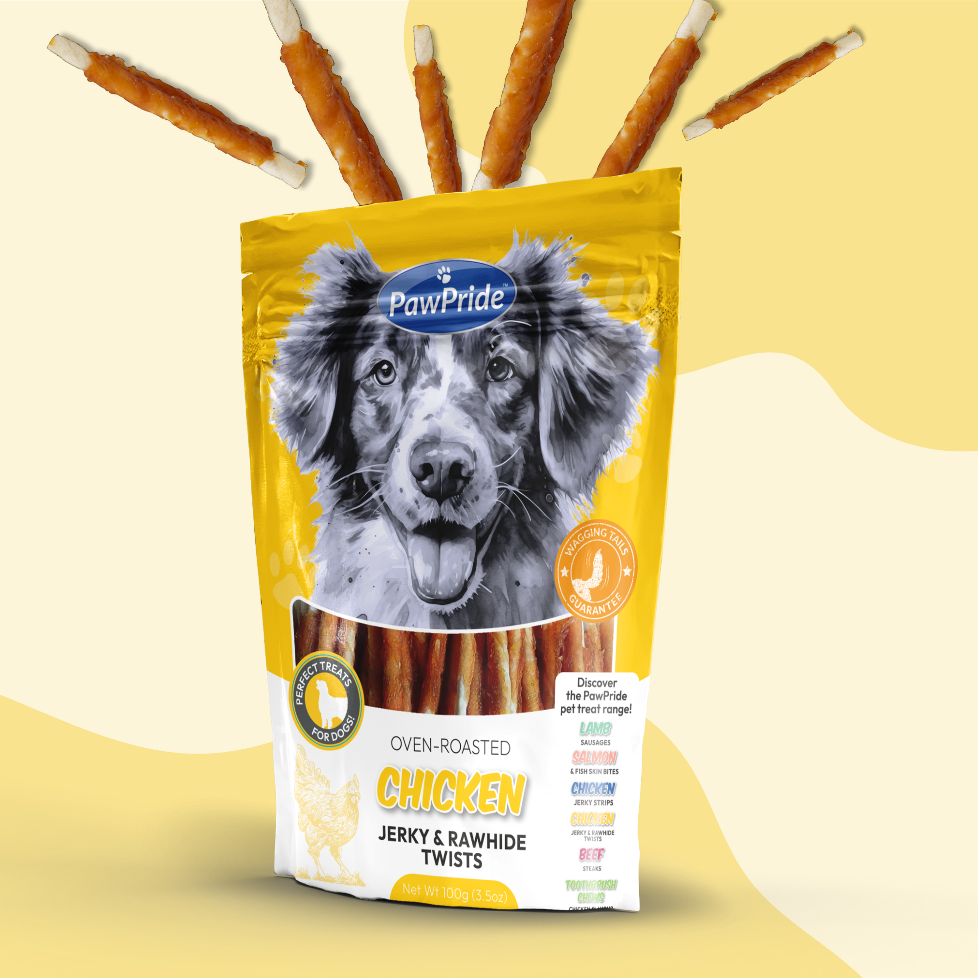 Rawhide twists for outlet dogs