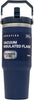 Aqua Flex Stainless Steel Water Bottle - Double Wall Vacuum Insulated Tumbler with Straw - DSL