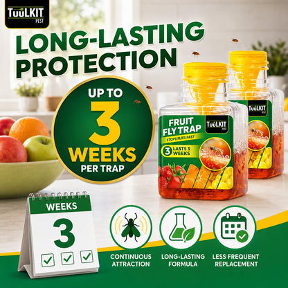 TuuLKIT Fruit Fly Trap, Ready to Use, Non-Toxic, 2 Pack