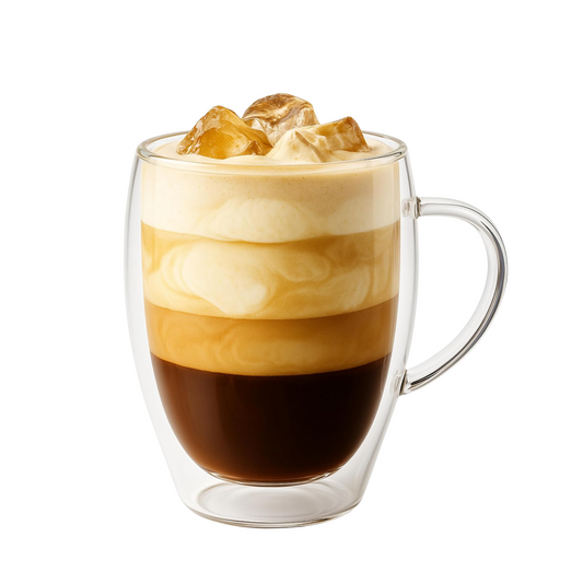 iN Insulated Glass Mug 350ml – Double Wall Borosilicate Glass Coffee Cup for Hot & Cold Drinks, Lightweight Heat Resistant Glassware for Latte, Tea, Cappuccino, Iced Coffee, Mocktails & Desserts