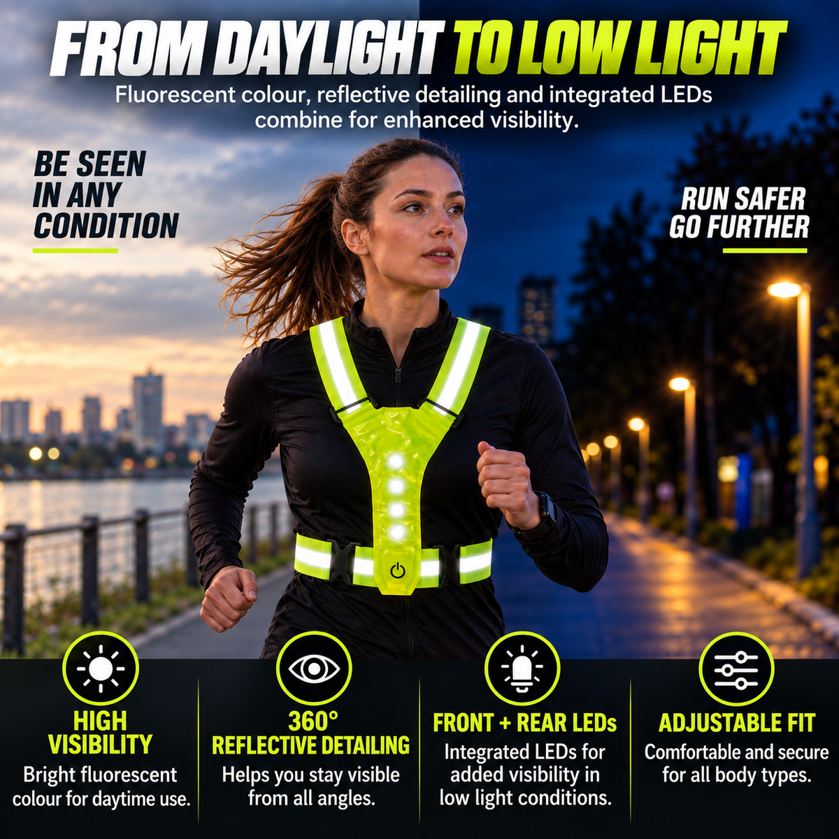 LED Strap 'n' Secure Hi Vis Lumivest - DSL