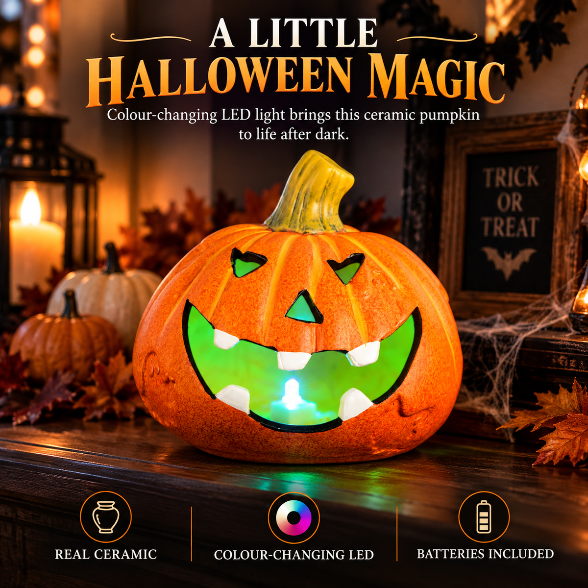 Halloween Decoration LED Pumpkin Head
