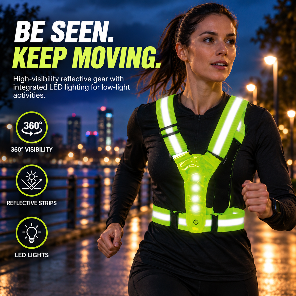 LED Strap 'n' Secure Hi Vis Lumivest - DSL
