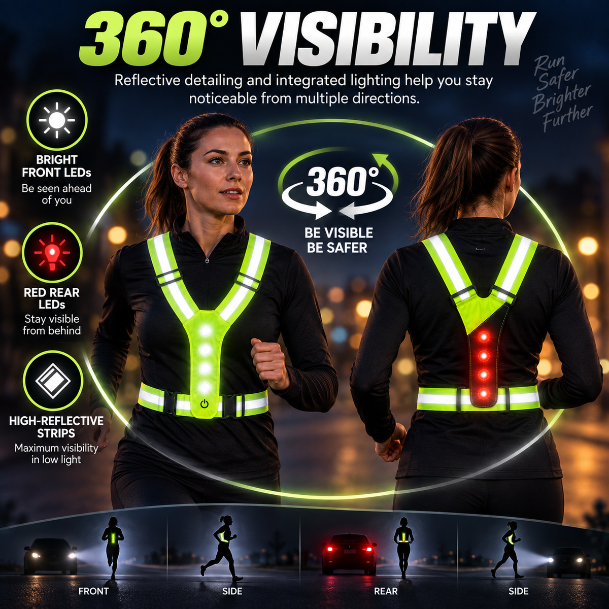 LED Strap 'n' Secure Hi Vis Lumivest - DSL