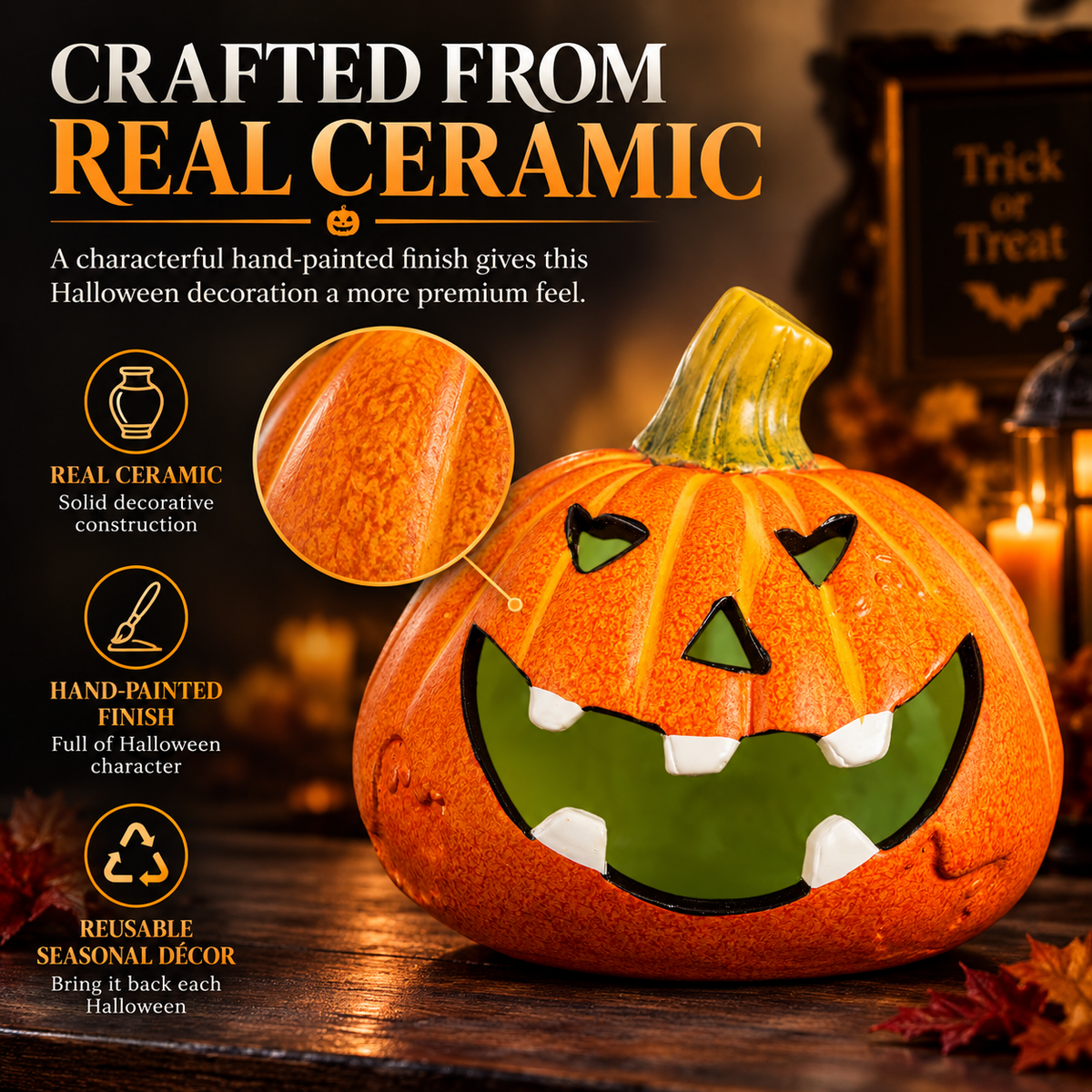 Halloween Decoration LED Pumpkin Head