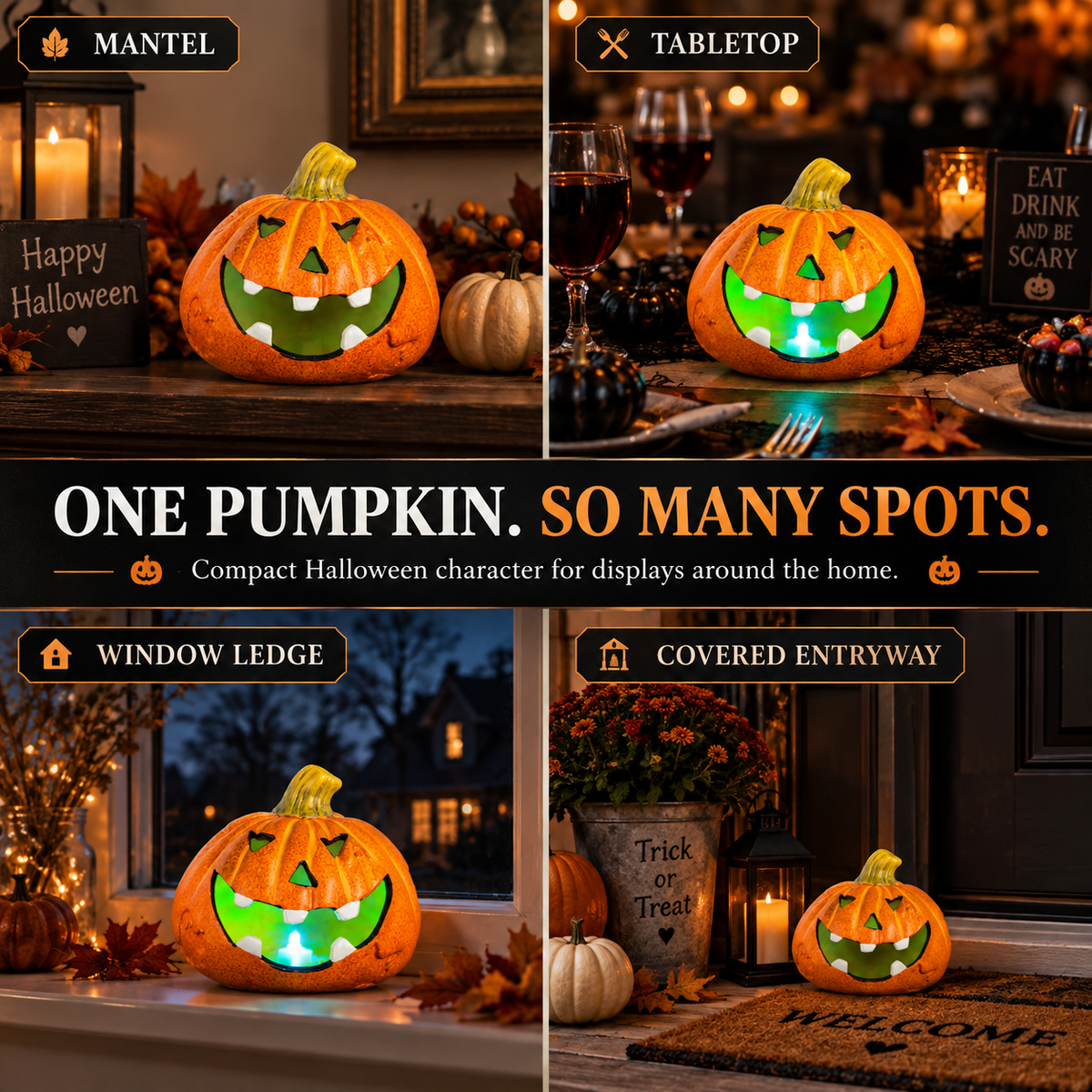 Halloween Decoration LED Pumpkin Head