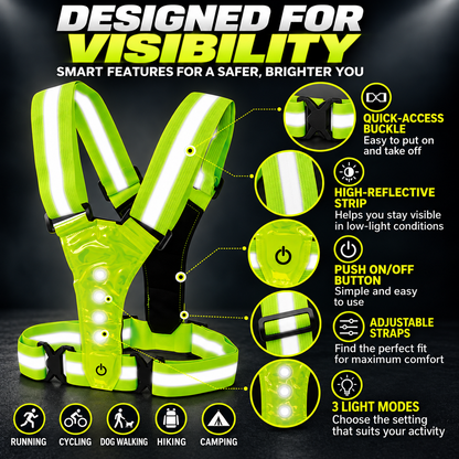 LED Strap 'n' Secure Hi Vis Lumivest - DSL