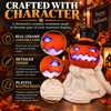 iN LED Colour Changing Ceramic Halloween Pumpkin Skeleton – Light-Up Halloween Decoration - Batteries Included – 19x17cm – Indoor Party Décor Ornament