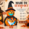 LED Colour Changing Ceramic Halloween Witch Pumpkin – Real Ceramic Halloween Decoration with Batteries Included – Indoor & Outdoor Use – 24x14cm Party Ornament