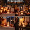 LED Colour Changing Ceramic Halloween Witch Pumpkin – Real Ceramic Halloween Decoration with Batteries Included – Indoor & Outdoor Use – 24x14cm Party Ornament