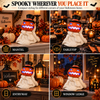 iN LED Colour Changing Ceramic Halloween Pumpkin Skeleton – Light-Up Halloween Decoration - Batteries Included – 19x17cm – Indoor Party Décor Ornament