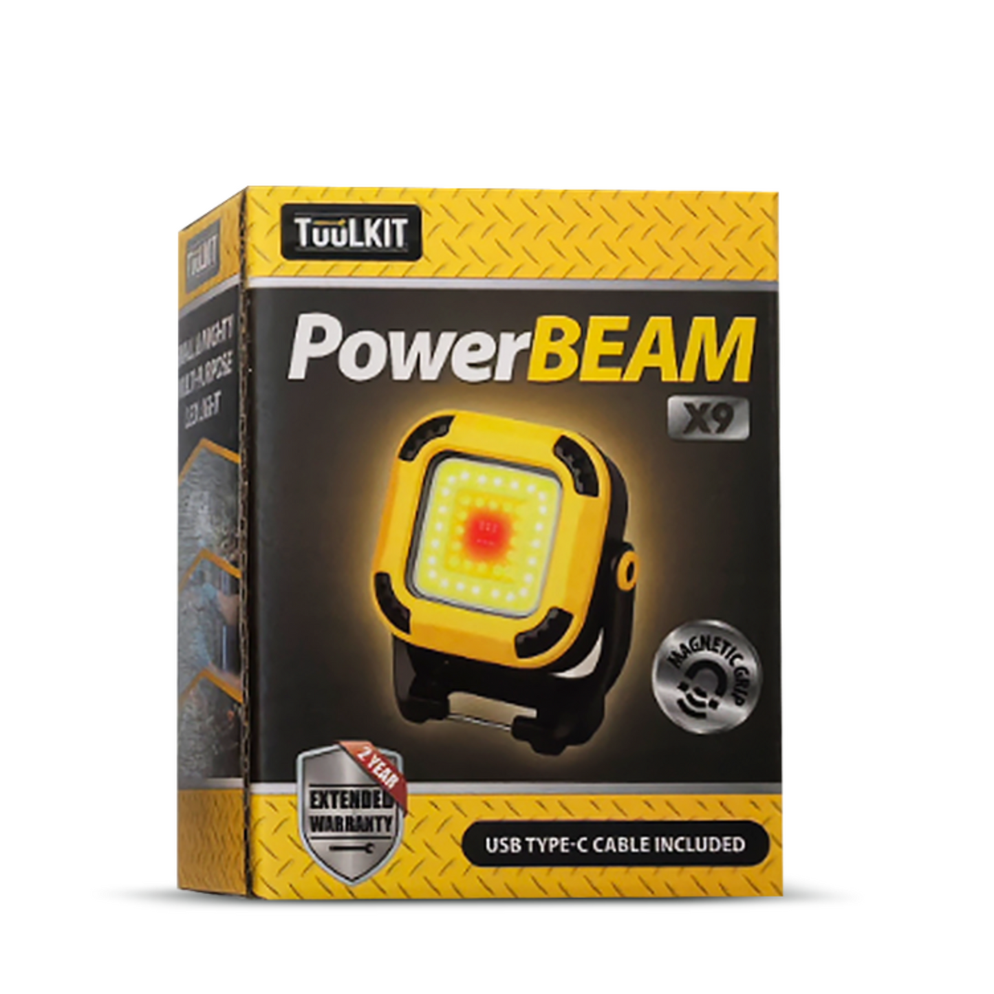 Tuulkit Power Beam Torch with Magnetic Grip – USB Rechargeable LED Flashlight with Type-C Cable