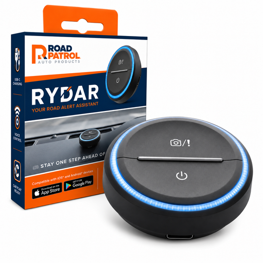 RoadPatrol RYDAR Road Alert Device – Real-Time Speed Camera, Road Traffic & Speed Limit Alerts, Visual & Audible Warnings, iOS & Android Compatible