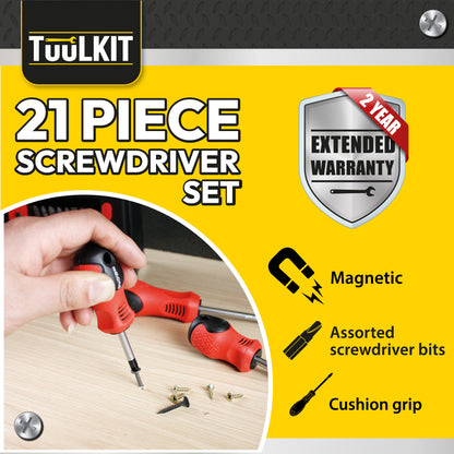 21 Piece Screwdriver Set | Magnetic Screwdrivers with Stand - DSL