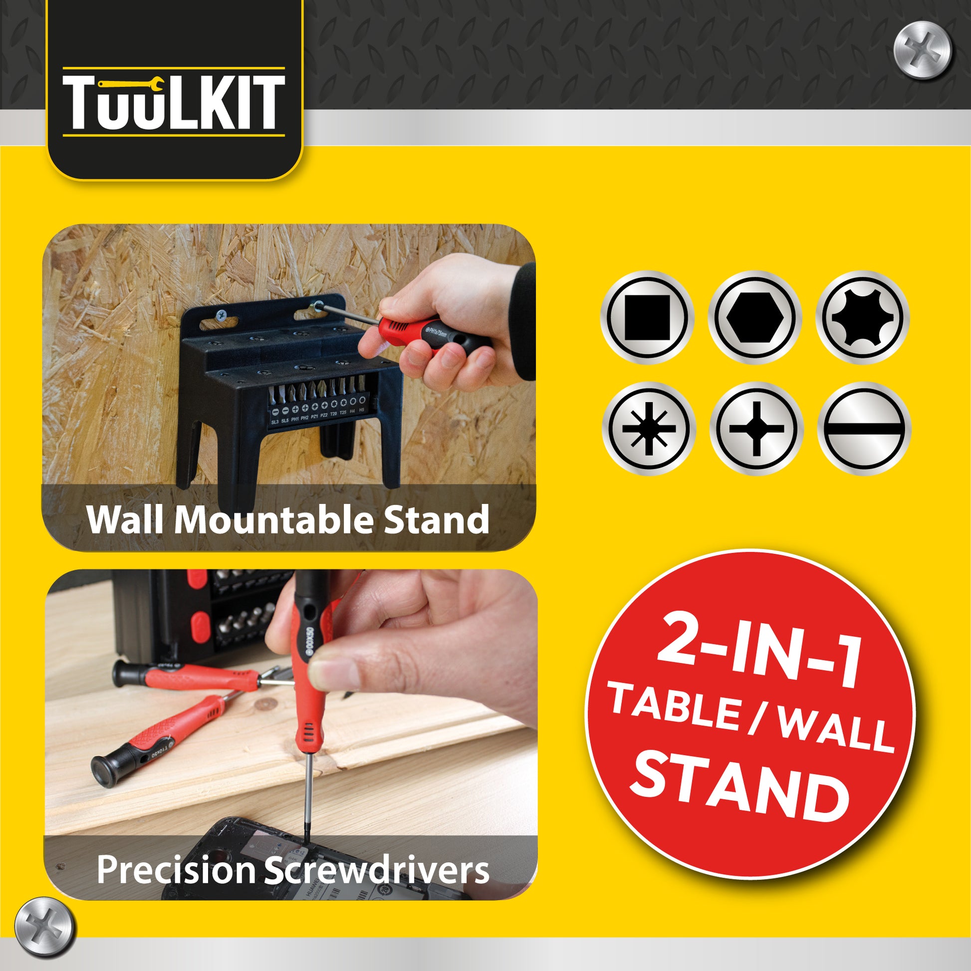 21 Piece Screwdriver Set | Magnetic Screwdrivers with Stand - DSL